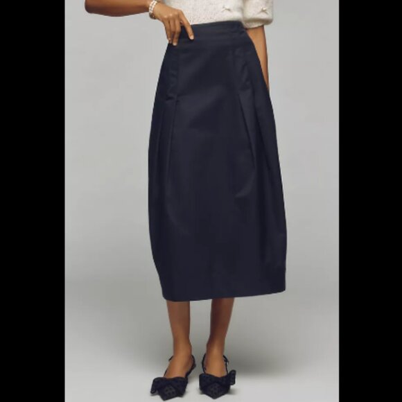 Brand New Maeve Sculpted Bow Midi Skirt - Picture 4 of 5
